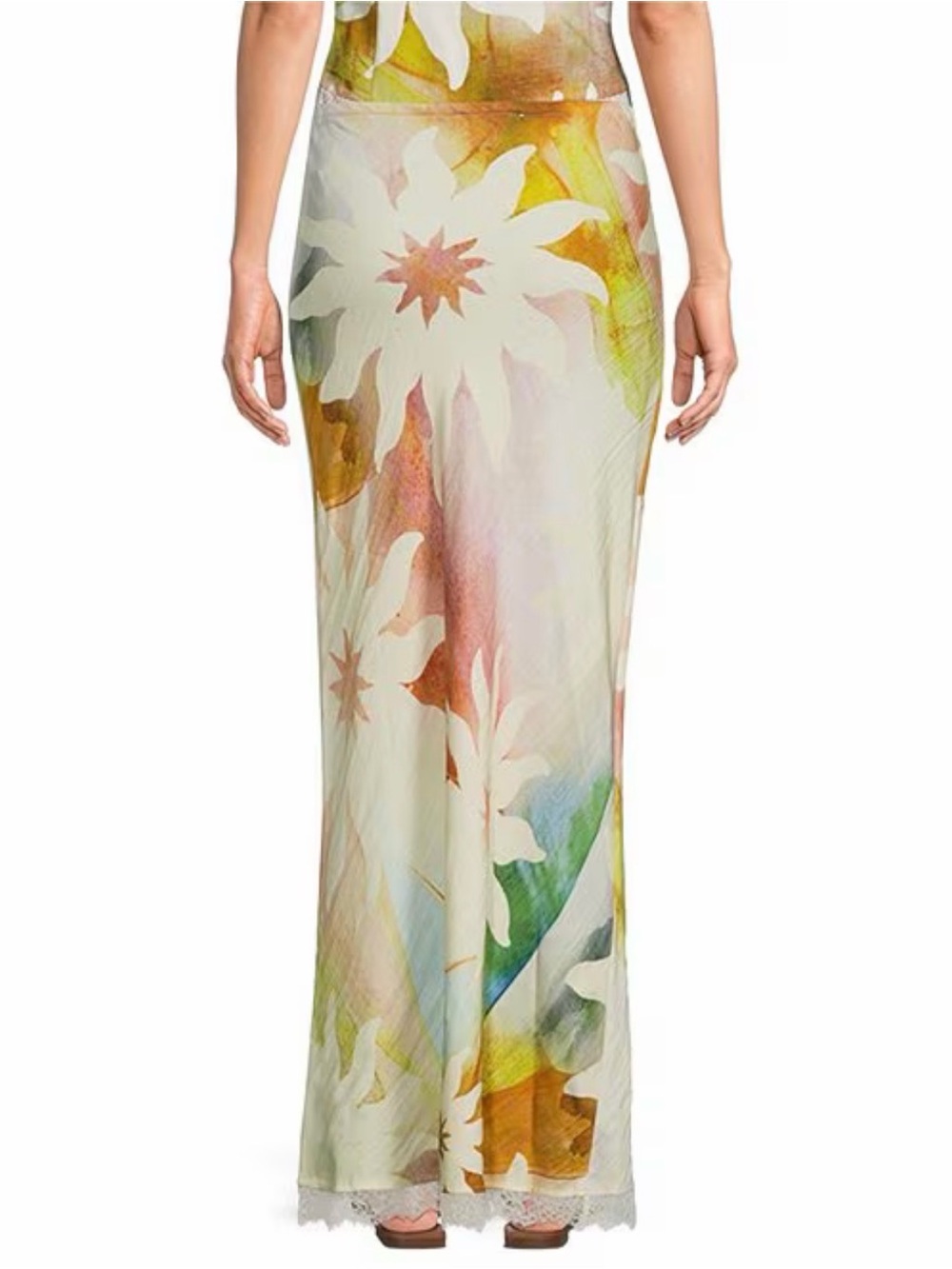 Never Fully Dressed Mabel Abstract Soleil Lace Trim Coordinating Maxi Skirt